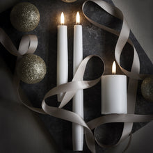 Load image into Gallery viewer, UYUNI Lighting Small Tapers, 2 Pack, Nordic White, Smooth Wax Flameless Candle, 1.9cm x 15cm (0.90" x 5.9")