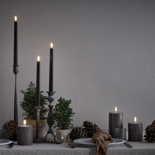 Load image into Gallery viewer, UYUNI Lighting Medium Pillar, Hamptons Grey Textured Wax Flameless Candle, 7.8cm x 15.2cm (3.1" x 6")