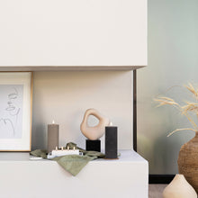 Load image into Gallery viewer, UYUNI Lighting Small Pillar, Hamptons Grey Textured Wax Flameless Candle, 7.8cm x 10.1cm (3.1" x 4")