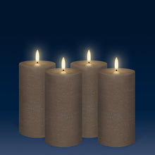 Load image into Gallery viewer, UYUNI Lighting Medium Pillar, Sandstone Textured Wax Flameless Candle, 7.8cm x 15.2cm (3.1" x 6")