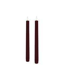 Load image into Gallery viewer, NEW - UYUNI Lighting Tall Taper, 2 Pack, Carmine Red, Smooth Wax Flameless Candle, 2.3cm x 25cm (0.90&quot; x 9.85&quot;)