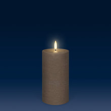 Load image into Gallery viewer, UYUNI Lighting Medium Pillar, Sandstone Textured Wax Flameless Candle, 7.8cm x 15.2cm (3.1" x 6")