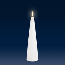 Load image into Gallery viewer, UYUNI Lighting Medium Cone Candle, Nordic White, Smooth Wax Flameless Candle, 5.8cm x 21.5cm (2.2" x 8.5")