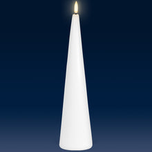 Load image into Gallery viewer, UYUNI Lighting Tall Cone Candle, Nordic White, Smooth Wax Flameless Candle, 6.8cm x 30.0cm (2.7" x 11.8")