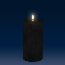 Load image into Gallery viewer, NEW - UYUNI Lighting Tall Wide Pillar, Matte Black Textured Wax Flameless Candle, 10.1cm x 20.3cm (4.0&quot; x 8&quot;)