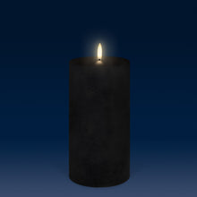 Load image into Gallery viewer, UYUNI Lighting Tall Wide Pillar, Matte Black Textured Wax Flameless Candle, 10.1cm x 20.3cm (4.0" x 8")