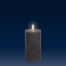 Load image into Gallery viewer, UYUNI Lighting Medium Pillar, Hamptons Grey Textured Wax Flameless Candle, 7.8cm x 15.2cm (3.1" x 6")
