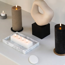 Load image into Gallery viewer, UYUNI Lighting Tall Pillar, Matte Black Textured Wax Flameless Candle, 7.8cm x 20.3cm (3.1&quot; x 8&quot;)
