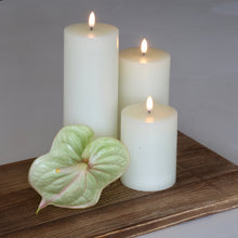 Load image into Gallery viewer, UYUNI Lighting Tall Pillar, Classic Ivory, Smooth Wax Flameless Candle, 7.8cm x 20.3cm (3.1" x 8")