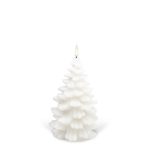 UYUNI Lighting Large Christmas Tree Figurine, Nordic White, Smooth Wax Flameless Candle, 11.0cm x 18.2cm (4.3" x 7.2")