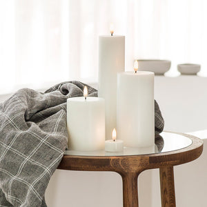 UYUNI Lighting Medium Wide Pillar, Nordic White, Smooth Wax Flameless Candle, 10.1cm x 15.2cm (4.0" x 6")