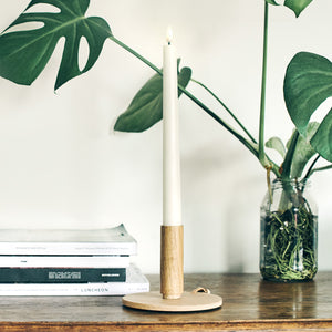 UYUNI Lighting Tall Taper, 2 Pack, Classic Ivory, Smooth Wax Flameless Candle, 1.9cm x 25cm (0.90" x 9.85")