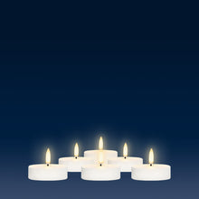Load image into Gallery viewer, Set of 6 Nordic White Maxi Tea Light Flameless Candles, 6.1cm x 2.2cm