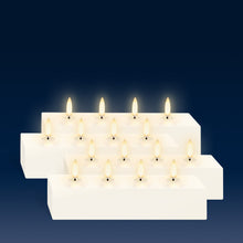 Load image into Gallery viewer, UYUNI Lighting Quattro Block Four Wick Rectangular Candle, Classic Ivory, Smooth Wax Flameless Candle, 18.0cm x 5.0cm x 3.8cm (7.0&quot; x 2.0&quot; x 1.5&quot;)