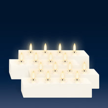 Load image into Gallery viewer, UYUNI Lighting Quattro Block Four Wick Rectangular Candle, Classic Ivory, Smooth Wax Flameless Candle, 18.0cm x 5.0cm x 3.8cm (7.0" x 2.0" x 1.5")