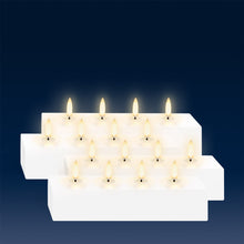 Load image into Gallery viewer, UYUNI Lighting Quattro Block Four Wick Rectangular Candle, Nordic White, Smooth Wax Flameless Candle, 18.0cm x 5.0cm x 3.8cm (7.0&quot; x 2.0&quot; x 1.5&quot;)