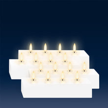 Load image into Gallery viewer, UYUNI Lighting Quattro Block Four Wick Rectangular Candle, Nordic White, Smooth Wax Flameless Candle, 18.0cm x 5.0cm x 3.8cm (7.0" x 2.0" x 1.5")