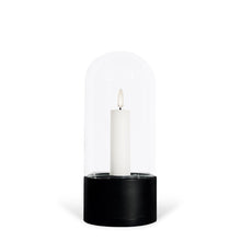 Load image into Gallery viewer, UYUNI Lighting Outdoor Lantern Glass Dome, Weather Resistant White ABS Soft Touch Plastic Candle, Matte Black Steel Frame 10.0cm x 22.7cm (4.0&quot; x 9&quot;)