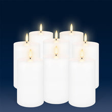 Load image into Gallery viewer, UYUNI Lighting Medium Outdoor Pillar, White, Weather Resistant ABS Soft Touch Plastic Flameless Candle, 7.6cm x 12.7cm (3.0” x 5”)