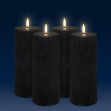 Load image into Gallery viewer, UYUNI Lighting Tall Pillar, Matte Black Textured Wax Flameless Candle, 7.8cm x 20.3cm (3.1" x 8")