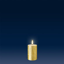 Load image into Gallery viewer, 3 LEFT - UYUNI Lighting Votive Size | Handpainted Metallic Gold | Textured Wax Flameless Candle | 5cm x 7.6cm (2.0" x 3")