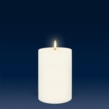 Load image into Gallery viewer, UYUNI Lighting Medium Wide Pillar, Classic Ivory, Smooth Wax Flameless Candle, 10.1cm x 15.2cm (4.0" x 6")