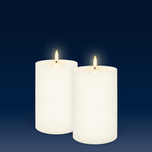 Load image into Gallery viewer, UYUNI Lighting Medium Wide Pillar, Classic Ivory, Smooth Wax Flameless Candle, 10.1cm x 15.2cm (4.0" x 6")