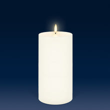 Load image into Gallery viewer, UYUNI Lighting Tall Wide Pillar, Classic Ivory, Smooth Wax Flameless Candle, 10.1cm x 20.3cm (4.0" x 8")