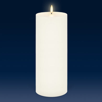 UYUNI Lighting Extra Tall Wide Pillar, Classic Ivory, Smooth Wax Flameless Candle, 10.1cm x 25.4cm (4.0