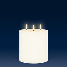Load image into Gallery viewer, UYUNI Lighting Triple Wick Extra Wide Pillar, Classic Ivory, Smooth Wax Flameless Candle, 15.2cm x 15.2cm (6.0" x 6")