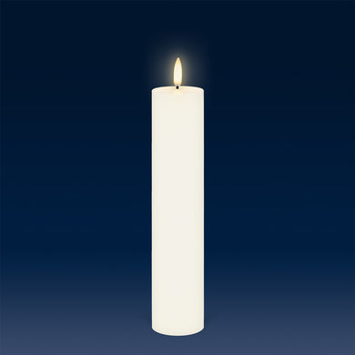 UYUNI Lighting Tall Thin Pillar, Classic Ivory, Smooth Wax Flameless Candle, 4.8cm x 22.2cm (1.89