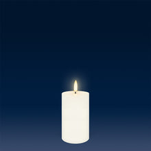Load image into Gallery viewer, UYUNI Lighting Small Narrow Pillar, Classic Ivory, Smooth Wax Flameless Candle, 5.8cm x 10.1cm (2.2&quot; x 4&quot;)