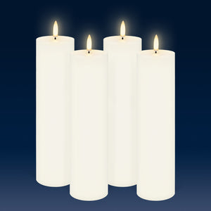 UYUNI Lighting Tall Narrow Pillar, Classic Ivory, Smooth Wax Flameless Candle, 5.8cm x 22.2cm (2.2" x 8.74")
