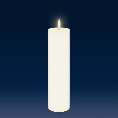 UYUNI Lighting Tall Narrow Pillar, Classic Ivory, Smooth Wax Flameless Candle, 5.8cm x 22.2cm (2.2