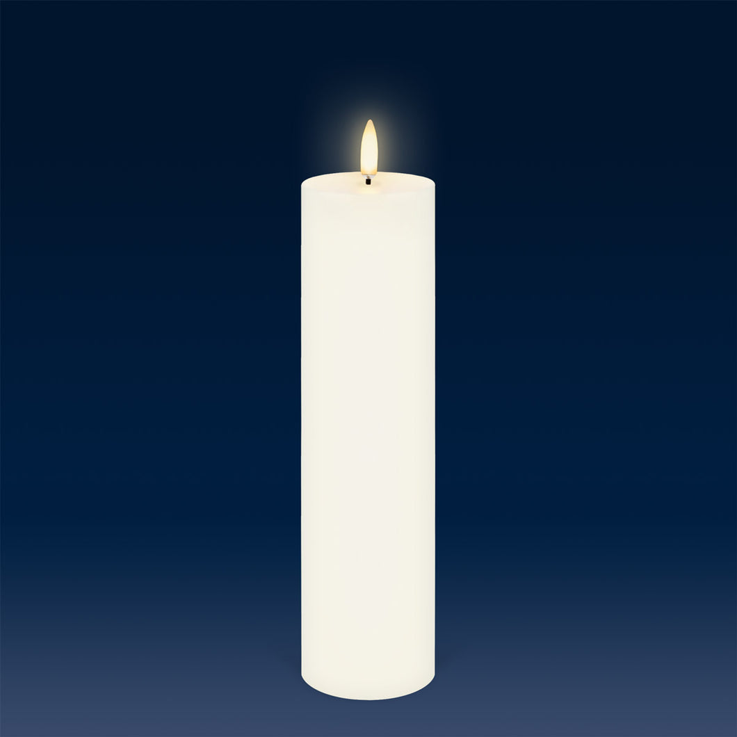 UYUNI Lighting Tall Narrow Pillar, Classic Ivory, Smooth Wax Flameless Candle, 5.8cm x 22.2cm (2.2
