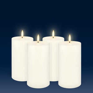 UYUNI Lighting Medium Pillar, Classic Ivory, Smooth Wax Flameless Candle, 7.8cm x 15.2cm (3.1" x 6")