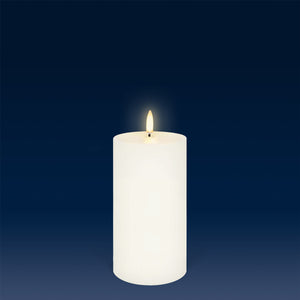 SOLD OUT! - Medium Pillar, Classic Ivory, Smooth Wax Flameless Candle, 7.8cm x 15.2cm