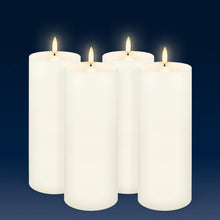 Load image into Gallery viewer, UYUNI Lighting Tall Pillar, Classic Ivory, Smooth Wax Flameless Candle, 7.8cm x 20.3cm (3.1" x 8")