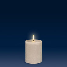 Load image into Gallery viewer, LIMITED STOCK AVAILABLE - UYUNI Lighting Small Pillar, Sandstone Textured Wax Flameless Candle, 7.8cm x 10.1cm (3.1&quot; x 4&quot;)