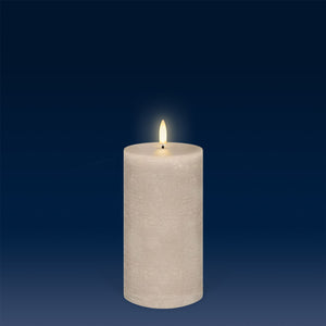 PRE ORDER - UYUNI Lighting Medium Pillar, Sandstone Textured Wax Flameless Candle, 7.8cm x 15.2cm (3.1" x 6")