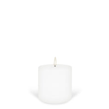 Load image into Gallery viewer, UYUNI Lighting Small Wide Pillar, Nordic White, Smooth Wax Flameless Candle, 10.1cm x 10.1cm (4.0&quot; x 4&quot;)