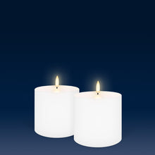 Load image into Gallery viewer, UYUNI Lighting Small Wide Pillar, Nordic White, Smooth Wax Flameless Candle, 10.1cm x 10.1cm (4.0" x 4")