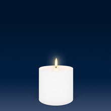 Load image into Gallery viewer, UYUNI Lighting Small Wide Pillar, Nordic White, Smooth Wax Flameless Candle, 10.1cm x 10.1cm (4.0" x 4")