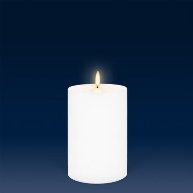 UYUNI Lighting Medium Wide Pillar, Nordic White, Smooth Wax Flameless Candle, 10.1cm x 15.2cm (4.0