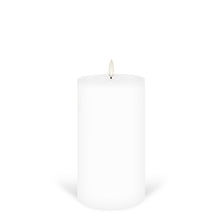 Load image into Gallery viewer, UYUNI Lighting Tall Wide Outdoor Pillar, White, Weather Resistant ABS Soft Touch Plastic Flameless Candle, 10.1cm x 17.8cm (4.0” x 7”)
