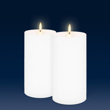 Load image into Gallery viewer, UYUNI Lighting Tall Wide Pillar, Nordic White, Smooth Wax Flameless Candle, 10.1cm x 20.3cm (4.0" x 8")
