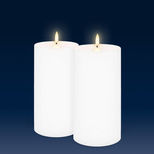 UYUNI Lighting Tall Wide Pillar, Nordic White, Smooth Wax Flameless Candle, 10.1cm x 20.3cm (4.0" x 8")