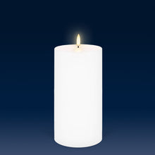 Load image into Gallery viewer, UYUNI Lighting Tall Wide Pillar, Nordic White, Smooth Wax Flameless Candle, 10.1cm x 20.3cm (4.0&quot; x 8&quot;)