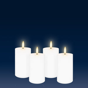 UYUNI Lighting Small Narrow Pillar, Nordic White, Smooth Wax Flameless Candle, 5.8cm x 10.1cm (2.2" x 4")