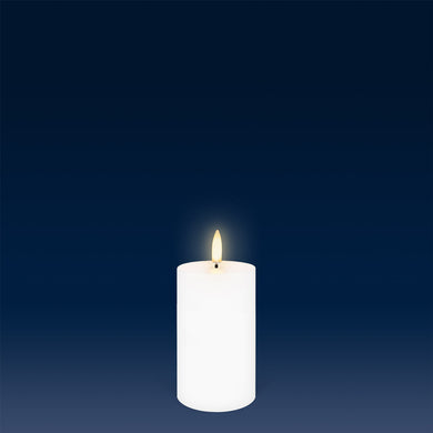 UYUNI Lighting Small Narrow Pillar, Nordic White, Smooth Wax Flameless Candle, 5.8cm x 10.1cm (2.2